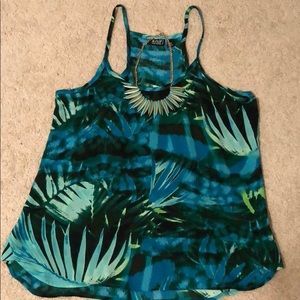 Blue & Green Jungle Strappy Loose Cami